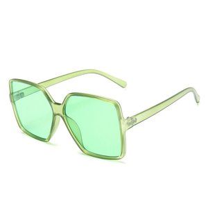 Transparent Green Frame Green Lens Square Oversized Sunglasses SALE 2 FOR 15